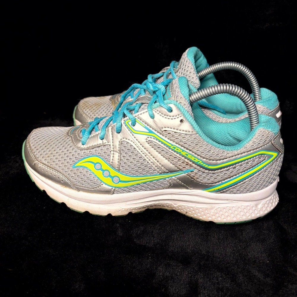 Saucony Cohesion 11 S10421-11 Womens US 8.5 W Running Shoes Grey Citron Sneakers